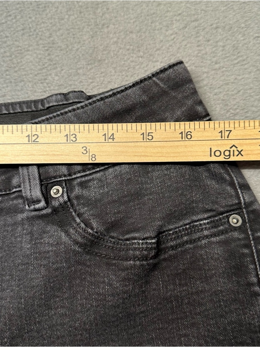 Lincoln Outfitters Womens 14 Straight Leg Jeans Gray Comfort Flex Stretch EUC - Picture 6 of 9